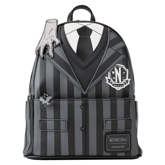 Loungefly Wednesday Addams Exclusive Nevermore Cosplay Mini Backpack - Picture 1 of 6